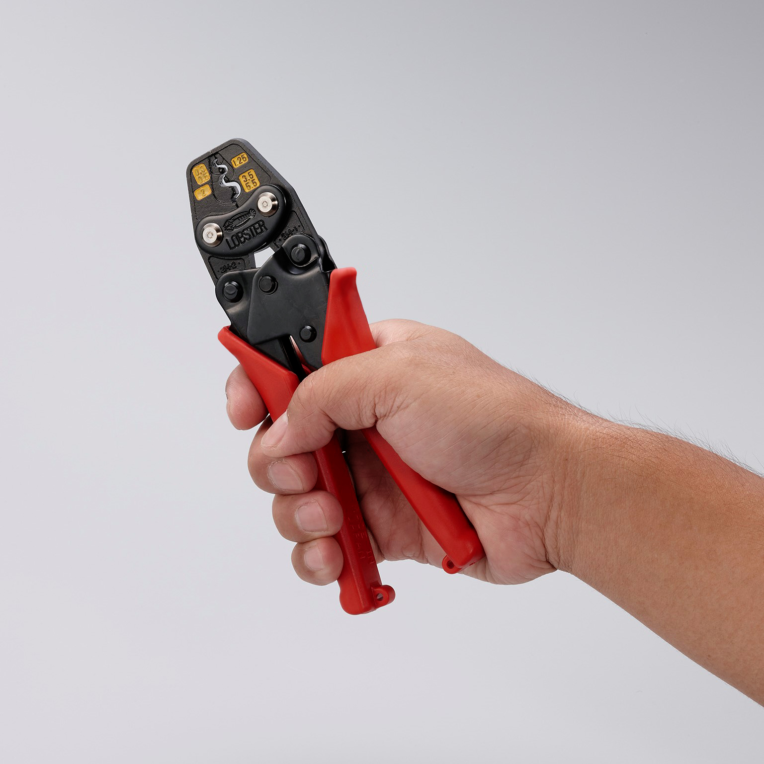 Mini crimping tool for non-insulated terminals for copper wire/for